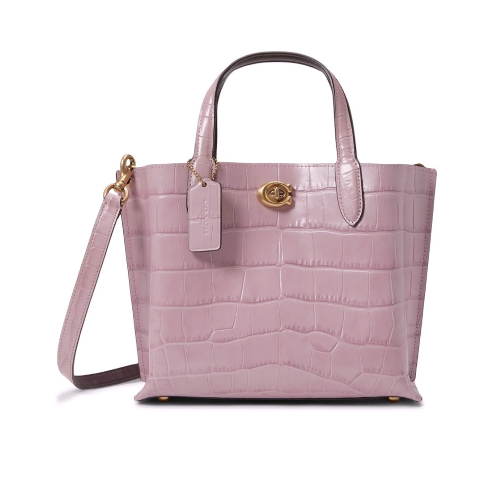 Coach Willow Tote 24 Crocodile Embossed Leather Bag - Picture 12 of 13